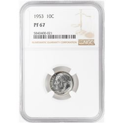1953 Proof Roosevelt Dime Coin NGC PF67