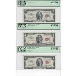 1953A $2 Legal Tender STAR Notes PCGS 7 Consecutive Notes