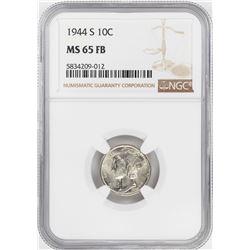 1944-S Mercury Dime Coin NGC MS65FB