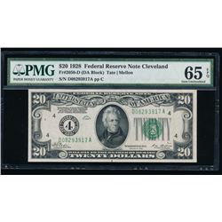 1928 $20 Cleveland Federal Reserve Note PMG 65EPQ