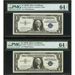 1957B $1 (5) Consecutive Silver Certificate STAR Notes PMG