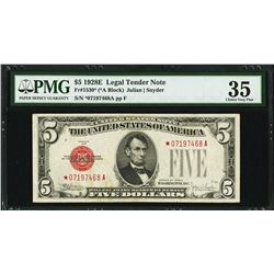 1928E $5 Legal Tender STAR Note PMG 35