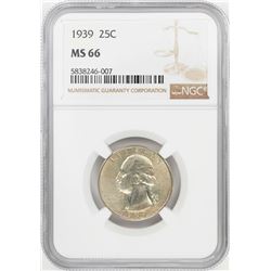 1939 Washington Quarter Coin NGC MS66