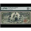 Image 1 : 1896 $2 Educational Silver Certificate PMG 25