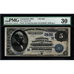 1882 $5 Cincinnati National Bank Note PMG 30