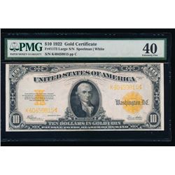 1922 $10 Gold Certificate PMG 40