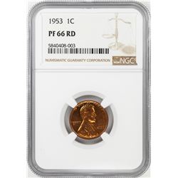1953 Proof Lincoln Wheat Cent Coin NGC PF66RD