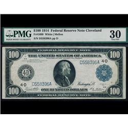 1914 $100 Cleveland Federal Reserve Note PMG 30