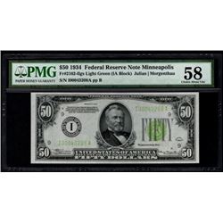 1934 $50 Minneapolis Federal Reserve Note PMG 58