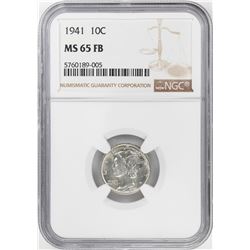 1941 Mercury Dime Coin NGC MS65FB