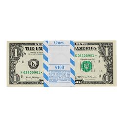 Pack of (100) Consecutive 2017 $1 Federal Reserve STAR Notes Dallas