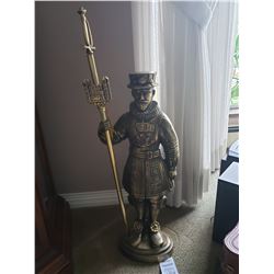 Brass statue w/firepoker