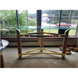 Glass wall table