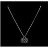 Image 2 : 1.75 ctw Sapphire and Diamond Pendant With Chain - 18KT White Gold