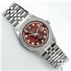 Image 4 : Rolex Mens Stainless Steel Red String Diamond 36MM Datejust Wristwatch With Role