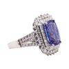 Image 2 : 5.59 ctw Tanzanite and Diamond Ring - Platinum