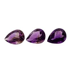 23.54 ctw.Natural Pear Cut Amethyst Parcel of Three