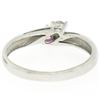 Image 8 : 14k White Gold 0.17 ctw Ruby & Diamond Petite Bypass Promise Birthstone Ring