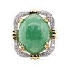 Image 1 : 22.19 ctw Jadeite and Diamond Ring - 14KT Yellow Gold