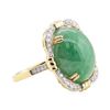 Image 2 : 22.19 ctw Jadeite and Diamond Ring - 14KT Yellow Gold