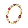 Image 2 : 1.40 ctw Ruby and Moonstone Eternity Ring - 18KT Yellow Gold