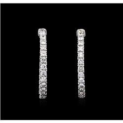 3.96 ctw Diamond Earrings - 14KT White Gold