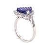 Image 4 : 5.16 ctw Tanzanite and Diamond Ring - Platinum