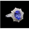 Image 1 : 14KT White Gold 3.11 ctw Tanzanite and Diamond Ring