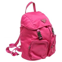 Prada Pink Nylon Buckle Backpack