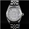 Image 2 : Rolex Ladies Stainless Steel Slate Grey Roman White Gold Bezel Datejust Wristwat