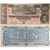 Image 1 : Authentic 1864 Confederate States $ 10 Currency