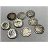 Image 1 : Lot of 9 US Silver Dimes -  90% Silver
