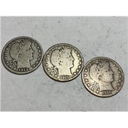 1910-11-12 Date Run Barber Half Dollars
