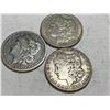 Image 1 : 3 pcs. Better Date Morgan Silver Dollar Lot
