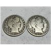 Image 1 : (2) 1915s Barber Half Dollars Full Rim Coins