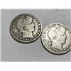 Image 1 : (2) 1914s Barber Half Dollars