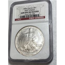 2006 GEM UNC NGC US Silver Eagle