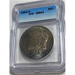 1884 O MS 64 ICG Toned Morgan Silver Dollar