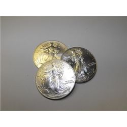 Lot of (3) Various Random Date Silver Eagles