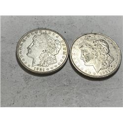 (2) 1921d Morgan Silver Dollars