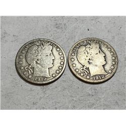 1912d-1912s Barber Half Dollars - Better Date