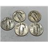 Image 1 : Lot of 5 Standing Liberty Quarters