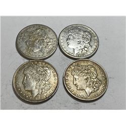 (4) 1921 Morgan Silver Dollars
