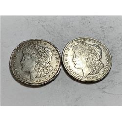 (2) 1921p Morgan Silver Dollars
