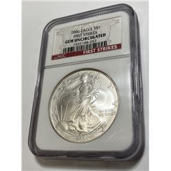 2006 US Silver Eagle 1st Strikes NGC GEM