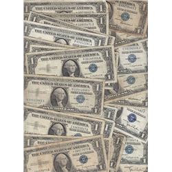 100 Silver Certificates - circulated