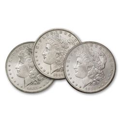 1883-84-85 O BU Morgan Silver Dollars