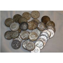(30) Kennedy Half Dollars 90% Silver