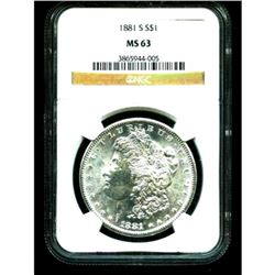 1881 S MS 63 NGC Slab Morgan Dollar