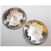 Image 1 : (2) Morgan Design Silver Rounds 1 oz Each
